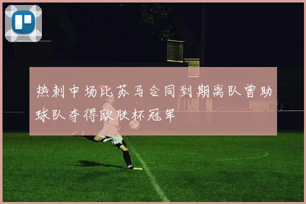 热刺中场比苏马合同到期离队曾助球队夺得欧联杯冠军